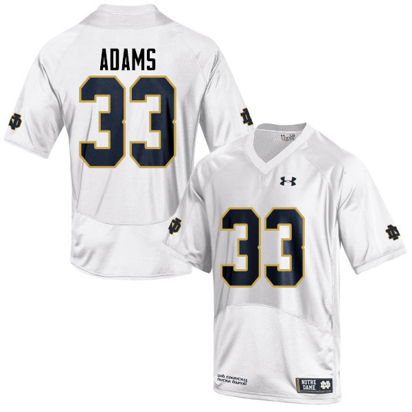 Men #33 Josh Adams Notre Dame Fighting Irish College Football Jerseys-White